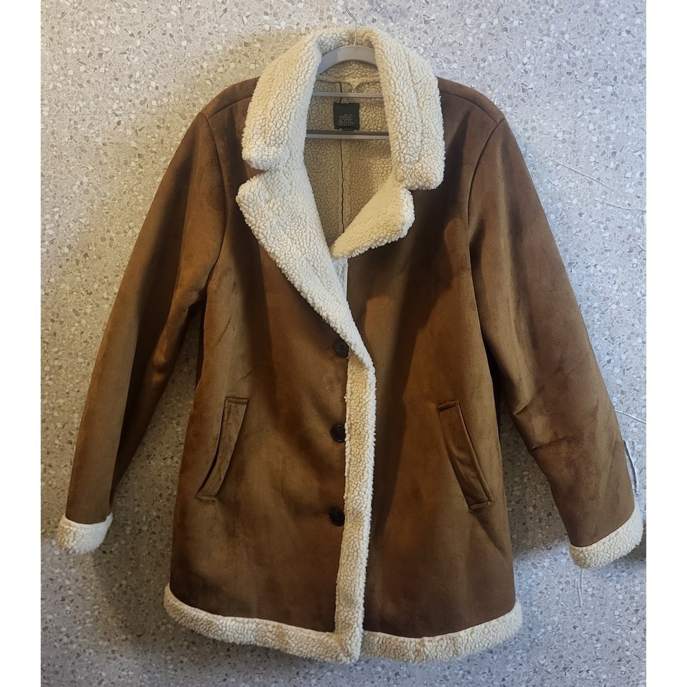 Bomber Jacket , Men's, Wild Fable Faux Suede, Faux Fur Interior, Brown. Size XL